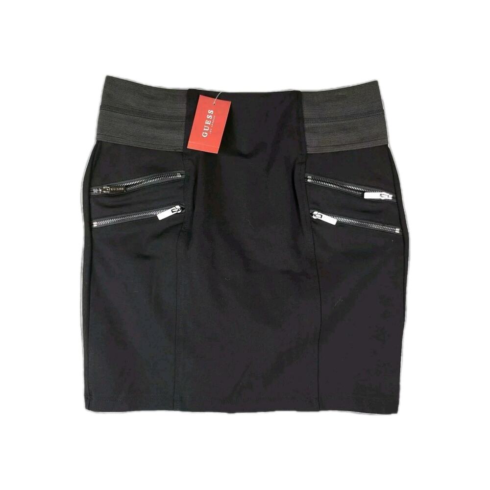 Guess Skirt Women's Large 30 Guess Daizy Skirt Mini High Rise Zippers Goth NWT